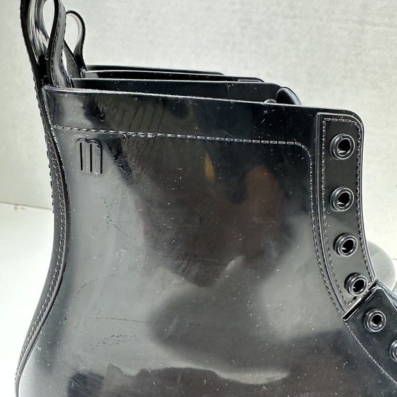 Melissa Unisex Adult Black Classic Jelly Coturno Combat Style Boots Size 5 NIB - Picture 10 of 12
